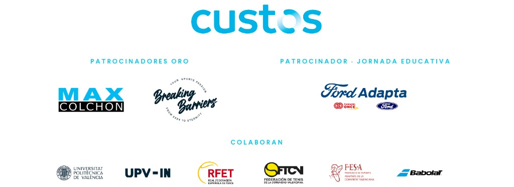 Patrocinadores: Custos, Max Colchón, Breaking Barriers, Ford Adapta, y colaboradores